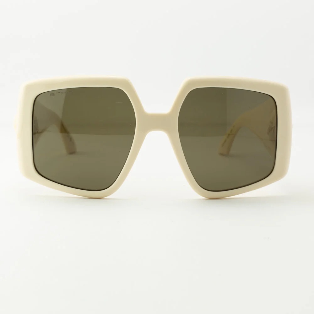 NWT ETRO Oversized Square Ivory  Sunglasses Unisex pegasus logo